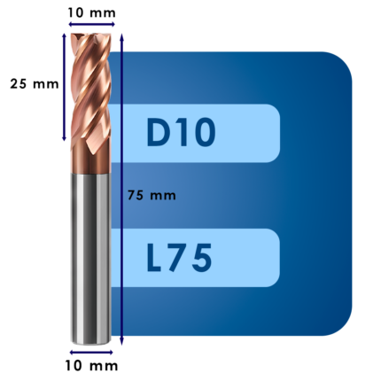 Фреза твердосплавная d10*c25*p55*d10*z4*l75