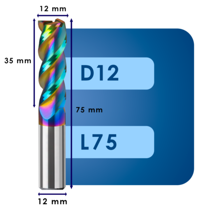 Фреза твердосплавная d12*c35*p58*d12*z3*l75 al