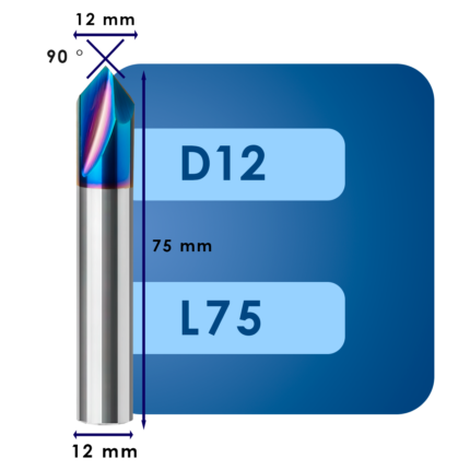 Фасочная фреза d12*ug90*p65*d12*z2*l75
