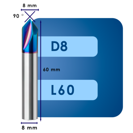 Фасочная фреза d8*ug90*p65*d8*z2*l60