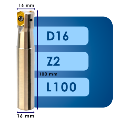 Корпус фрезы lnmu03*d16*d16*z2*l100