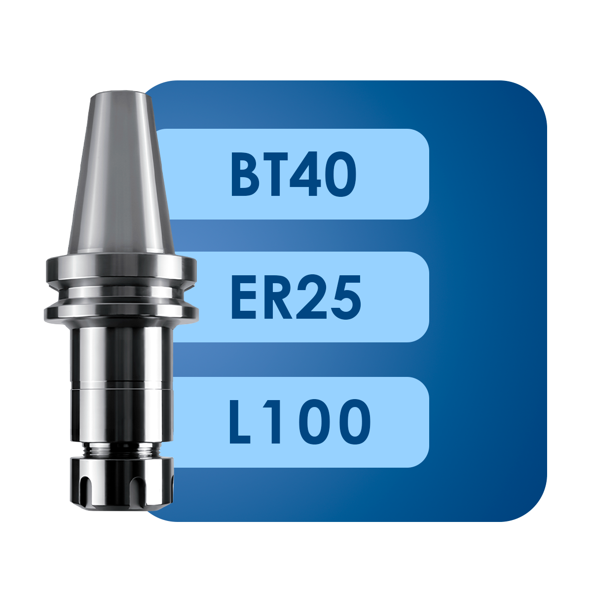 100 (1) Оправка цанговая bt40*er25*l100