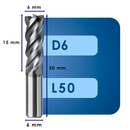 Фреза твердосплавная d6*c15*p70*d6*z4*l50