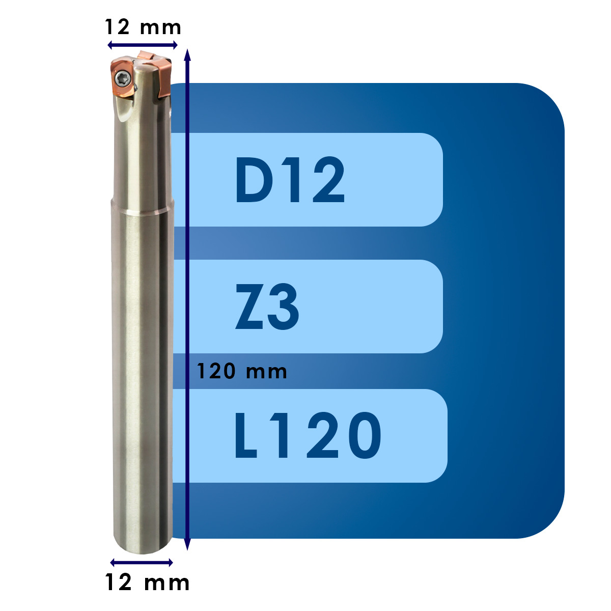 12 Корпус фрезы lnmu02*d12*d12*z3*l120