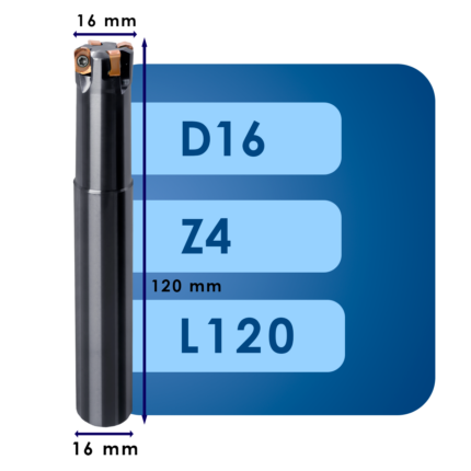 Корпус фрезы lnmu02*d16*d16*z4*l120