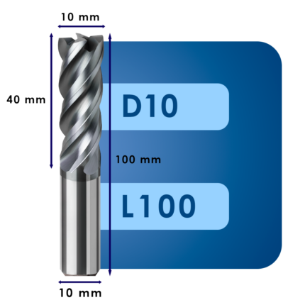Фреза твердосплавная d10*c40*p70*d10*z4*l100