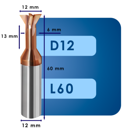 Фреза ласточкин хвост d12*ug60*z4*l60*dd6*l13