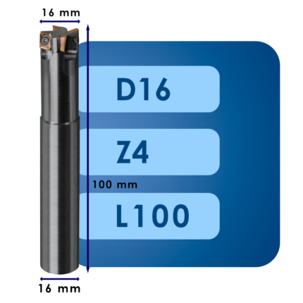 Корпус фрезы admt07*d16*d16*z4*l100