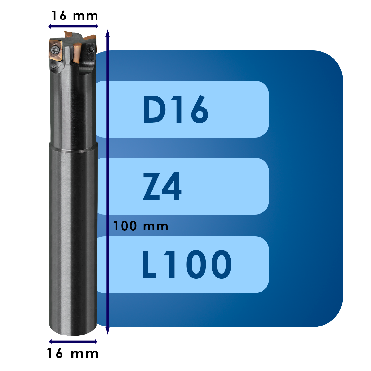 D16 L100 (1) Корпус фрезы admt07*d16*d16*z4*l100