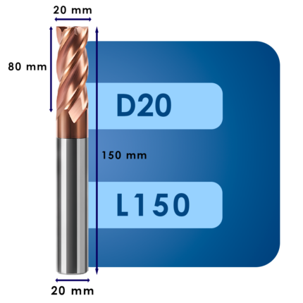 Фреза твердосплавная d20*c80*p55*d20*z4*l150
