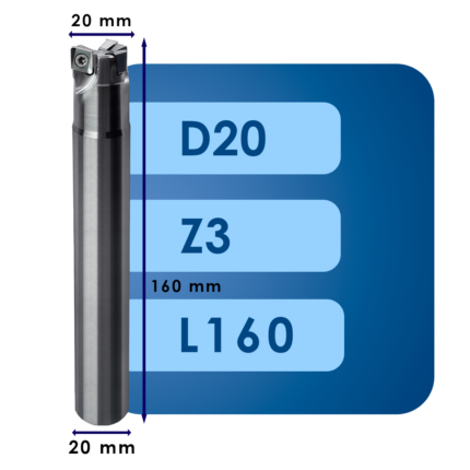 Корпус фрезы 4nkt*d20*d20*z3*l160
