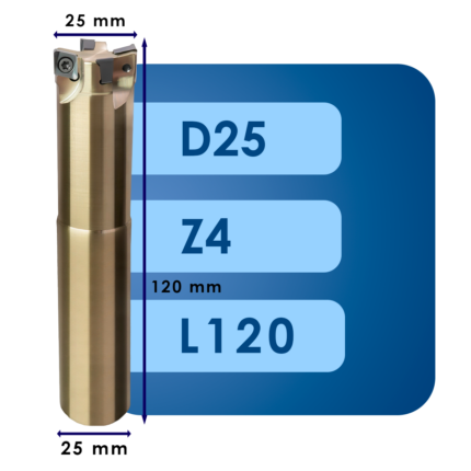 Корпус фрезы 4nkt*d25*d25*z4*l120