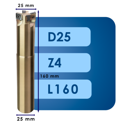 Корпус фрезы 4nkt*d25*d25*z4*l160