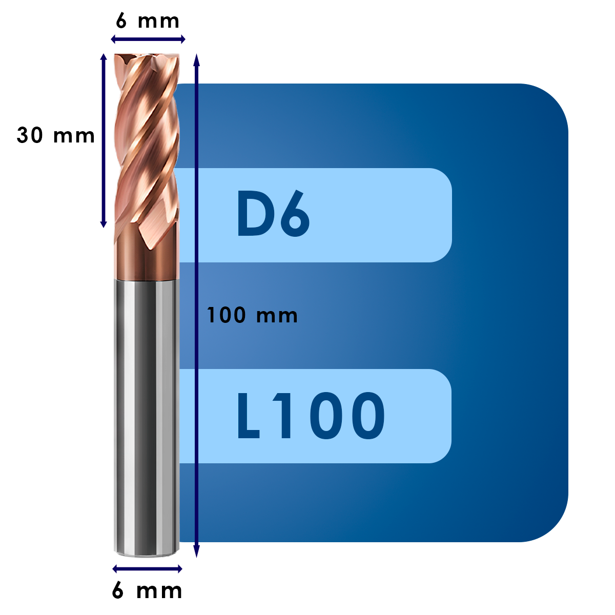 D6 Фреза твердосплавная d6*c30*p55*d6*z4*l100