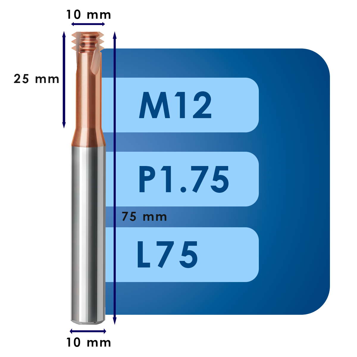 М12 (2) Резьбофреза m12*d10*p1.75*c25*p55*d10*cz3*z4*l75