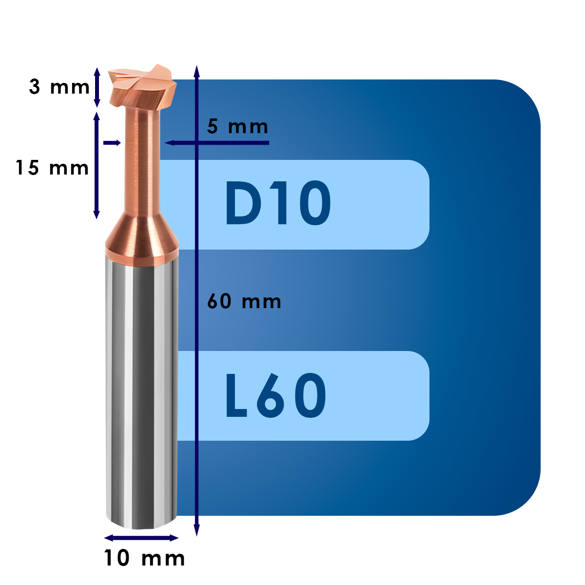 D10 C3 Фреза Т образная d10*c3*p55*d10*z4*l60*dd5*l15