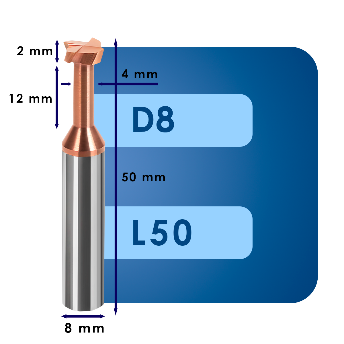 D8 C2 Фреза Т образная d8*c2*p55*d8*z4*l50*dd4*l12