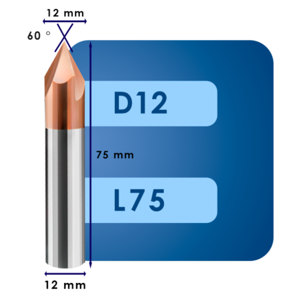 Фасочная фреза d12*ug60*p65*d12*z3*l75