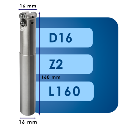 Корпус фрезы rpmt08*d16*d16*z2*l160