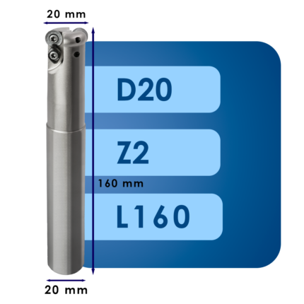 Корпус фрезы rpmt08*d20*d20*z2*l160