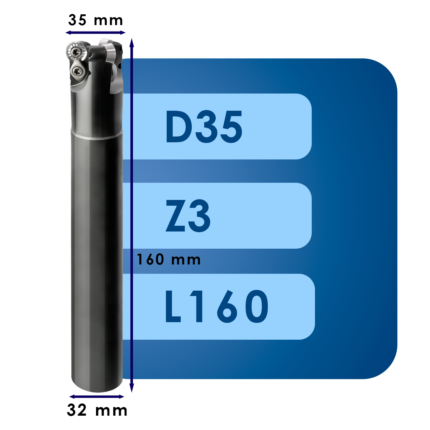 Корпус фрезы rpmt12*d35*d32*z3*l160