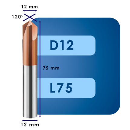 Фасочная фреза d12*ug120*p65*d12*z3*l75