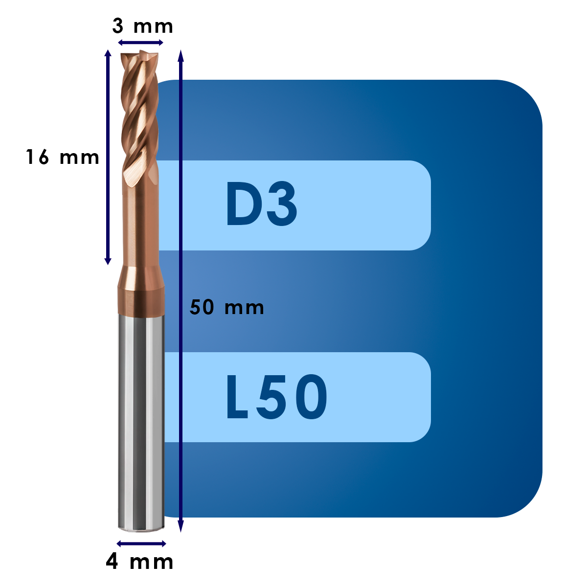 D3 С16 L50 (2) Фреза твердосплавная d3*c16*p55*d4*z4*l50