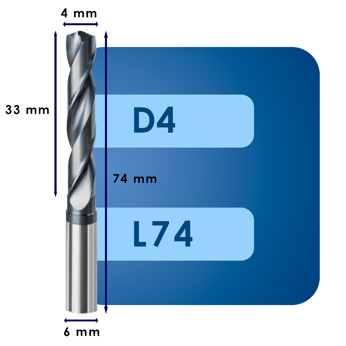 D4 L74 Сверло твердосплавное kdg303/1536su05 0400