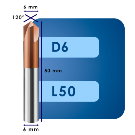 Фасочная фреза d6*ug120*p65*d6*z3*l50