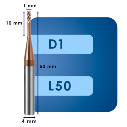 Фреза твердосплавная d1*c10*p55*d4*z4*l50