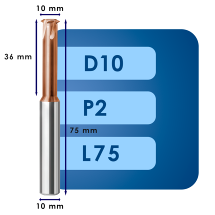 Резьбофреза d10*p2*c36*p55*d10*cz1*z4*l75