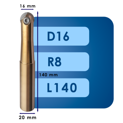 Корпус фрезы bmr02*rohx*d16*r8*d20*z1*l140