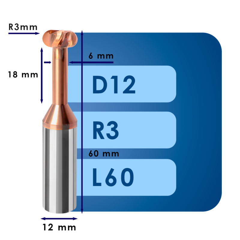 Фреза Т образная d12*r3*p55*d12*z4*l60*dd6*l18