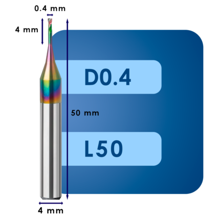 Фреза твердосплавная d0.4*c4*p58*d4*z2*l50 al