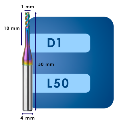 Фреза твердосплавная d1*c10*p58*d4*z3*l50 al