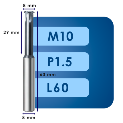 Резьбофреза m10*d8*p1.5*c29*p70*d8*cz1*z4*l60