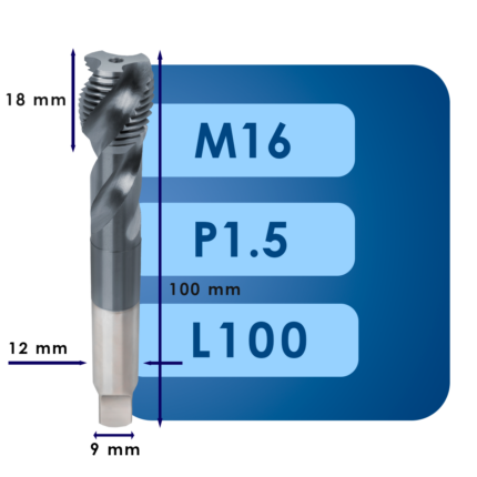 Машинный метчик для глухих отверстий m16*p1.5*din374c*hsse