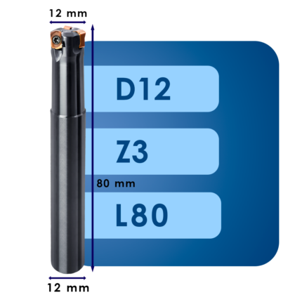 Корпус фрезы lnmu02*d12*d12*z3*l80