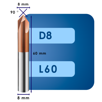 Фасочная фреза d8*ug90*p65*d8*z3*l60