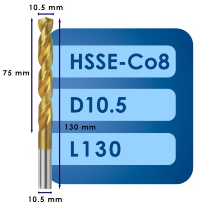 Сверло svd10.5*c75*l130 hsse co8