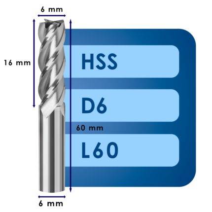 Фреза d6*c16*d6*z4*l60 hss