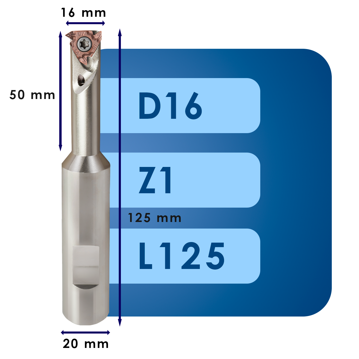 16 (4) Корпус резьбофрезы 16irm*d16*c50*d20*z1*l125