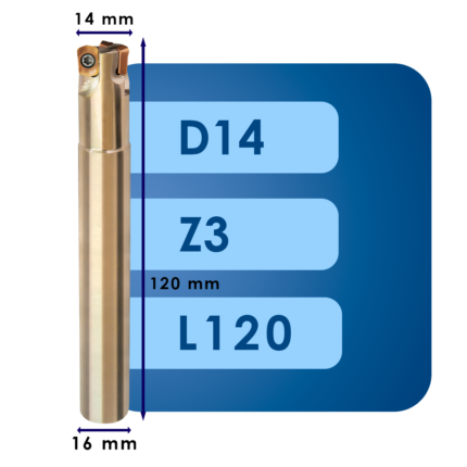 Корпус фрезы lpgt01*d14*d16*z3*l120